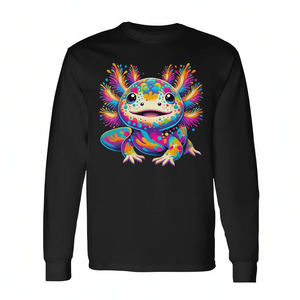T-shirt à manches longues coloré et mignon avec motif Axolotl Kawaii – Design promotionnel - Product Image 3