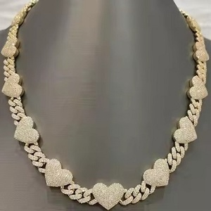 Cadenas de rapero de Hip Hop de 14 quilates con diamantes naturales, collar de cadena de eslabones estilo Miami, regalo - Product Image 2