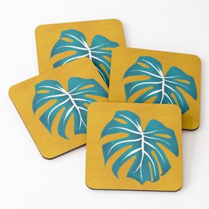 Nouveau design jaune couleur bois émail imprimé thé servant des sous-verres 4 pièces ensemble maison et cuisine caboteur vente chaude - Product Image 1