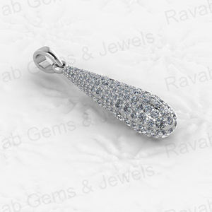 Haute qualité 32mm larme pendentif fabriqué à la main 925 en argent Sterling Multi Zircon élégant amoureux motif plaqué or bijoux fins - Product Image 3