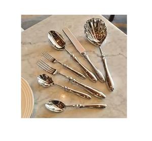 Vente en gros de couverts de luxe en acier inoxydable avec miroir service de couverts design vintage mariages restaurants couteau fourchette cuillère - Product Image 1