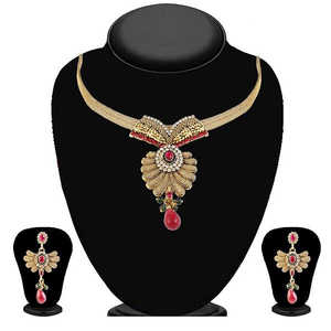 Kriaa 2101102 conjunto de collar de piedra austriaca Rosa accesorio de joyería de moda - Product Image 1