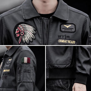 Blouson bombardier de moto en cuir haute performance avec broderie personnalisée pour hommes veste de baseball pour hommes veste en cuir PU manteau pour hommes - Product Image 4