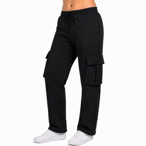 Women's Breathable Loose Fit Mid Waist Casual Fleece Lined <b>Jogger</b> Sweatpants with Velcro Cargo Pockets (S-5XL) - Product Image 1