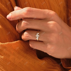 Nueva llegada, venta al por mayor, corte Baguette, anillo de cuatro diamantes naturales, anillo de compromiso de oro sólido Vintage, anillo de propuesta apilable Simple - Product Image 2