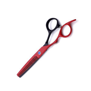 Ciseaux amincissants de salon de qualité supérieure Ciseaux amincissants en acier inoxydable allemands revêtus de papier noir et rouge - Product Image 2