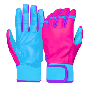 Venta caliente Ropa deportiva personalizable Guantes de bateo antideslizantes Guantes de bateo de béisbol transpirables personalizados de cuero original - Product Image 5