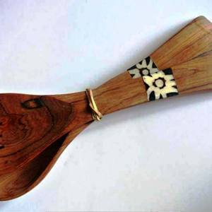 Accesorios de Cocina en Oferta, Juego de Servidores de Ensalada de Acacia, Ecológicos, Aptos para Lavavajillas, Utensilios para Ensalada, Hechos en India - Product Image 2