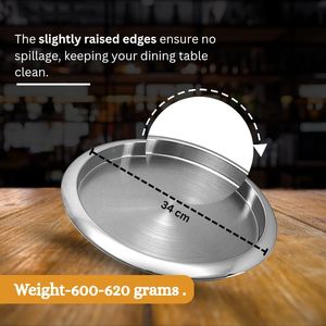 Vendedor Mayorista Barra Redonda de Acero Inoxidable Bandeja de Servir Plato de Plata para Mesa de Centro Fiesta Club Hogar Hoteles - Product Image 4