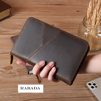 Funda para pasaporte de cuero auténtico Crazy Horse vaca vintage gran oferta con logotipo personalizado
