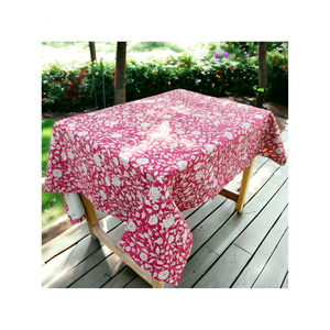 High Quality Handwoven Clear Printed Lightweight 100% Cotton Embroidered <b>Blue</b> 6ft Tablecloth for Weddings and Reception Tables - Product Image 5