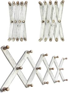 Handmade Vintage Wooden Coat <b>Rack</b> Wall Mounted Pine Wood Hooks Expanding Accordion Design for Clothing Hat Bag Storage in Rooms - Product Image 6