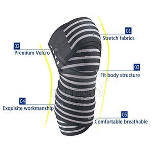 Haute Qualité Couleur Personnalisée Powerlifting Haltérophilie Genou Wraps Dernière Conception En Gros-Pour La Protection - Product Image 3