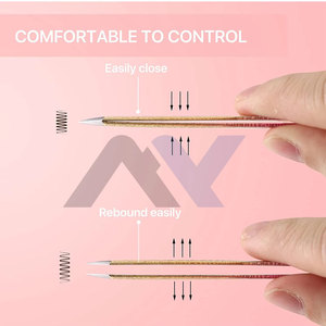 5 PCS Professional Stainless Steel <b>Lash</b> Tweezers Set for Eyelash Extensions Durable Strong Grip Tweezers Customizable Packaging - Product Image 3