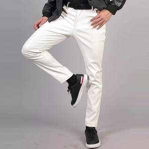 Pantalones de Cuero para Hombre, Estilo Moderno, Alta Calidad, Cintura Media, Diseño Recto y Liso, Impermeables y Ligeros - Product Image 3