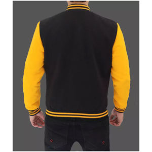 Handmade <b>Men's</b> Varsity <b>Jackets</b> College Baseball <b>Jacket</b> for Boys with Stand Collar <b>Faux</b> <b>Leather</b> Sleeve Letterman Varsity Design - Product Image 5