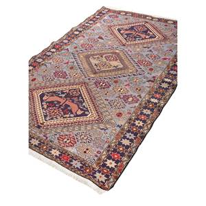 Tapis en laine et soie noué à la main Kiaan Blue Pae-5266, motif géométrique, tapis de salon pour adolescents, 9x12, décorations de couloir - Product Image 2