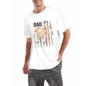 เสื้อยืดสำหรับครอบครัวแบบกำหนดเองสำหรับพ่อเสื้อยืดผ้าฝ้าย100% ส่วนตัวสำหรับผู้ชายเสื้อยืดออกแบบกำปั้นวันพ่อของขวัญวันเกิดสำหรับเสื้อยืด - Product Image 5