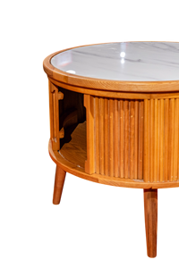 โต๊ะกาแฟอเนกประสงค์สไตล์มิดเซ็นจูรี่โมเดิร์น รักษ์โลก หน้าท็อปหินอ่อนเทียมสีขาว ลายไม้โอ๊ค ทนทาน เหมาะสำหรับห้องนั่งเล่น - Product Image 4