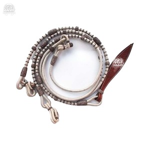 Rênes d'équitation en cuir véritable Rawhide occidental Romal Rein tressé à la main équestre vente en gros - Product Image 3