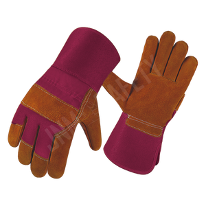 ถุงมือนิรภัยหนังวัวสำหรับงานหนักคุณภาพดีวัสดุทนไฟป้องกันไฟฟ้าสถิตย์มีหนังวัวแยกที่ด้านหลังเป็นหนังวัวสำหรับแขนมือ - Product Image 6