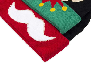 Bonnets de Noël à motif d'impression numérique personnalisé OEM Bonnet tricoté chaud d'hiver Étiquette tissée privée Logo pour Streetwear Voyage - Product Image 4