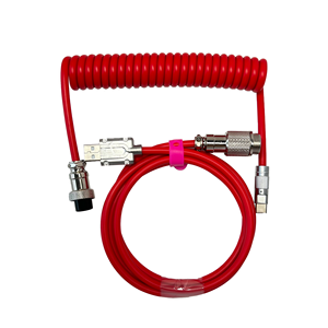 Bền Tùy Chỉnh Sâu Màu Đỏ Tùy Chỉnh Loại C Mùa Xuân Xoắn Ốc Cáp <span class=keywords><strong>USB</strong></span> Aviator Kết Nối Nylon Bàn Phím Cơ Khí Cáp Cuộn - Product Image 1