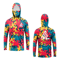Camisa de Pesca con Capucha Camo, Manga Larga, Protección UPF 50, Ligera, Secado Rápido, Transpirable, para Pesca, Caza y Senderismo al Aire Libre