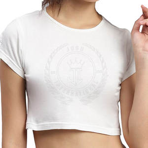 T-shirt pour femme à manches courtes, col rond, qualité supérieure, écologique, décontracté, été, vente en gros, MOQ faible, personnalisable - Product Image 2