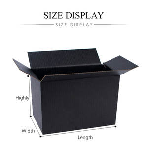 Caja de regalo negra Embalaje de papel corrugado de tres capas Cartón de almacenamiento de transporte Tamaño personalizado y logotipo impreso - Product Image 6