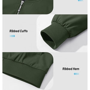 เสื้อแจ็คเก็ตบอมเบอร์ผ้าแคนวาสถักกันลมสำหรับผู้หญิง แฟชั่นกระเป๋าสไตล์วินเทจ แขนยาว ปิดซิป เสื้อคลุมสำหรับผู้หญิง - Product Image 5