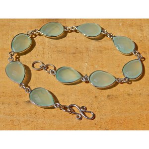 925 <b>Sterling</b> <b>Silver</b> Blue Onyx Gemstone <b>Bracelet</b> Handmade Fashion <b>Beaded</b> <b>Bracelet</b> Gift - Product Image 5