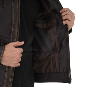 Veste en cuir noir de haute qualité pour hommes/veste en cuir pour hommes 2024 vestes en cuir véritable pour l'hiver - Product Image 6
