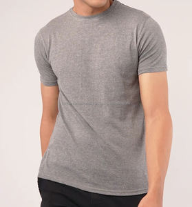 เสื้อยืดสำหรับผู้ชาย,เสื้อปักลายปักปักเองสีเทาผ้าฝ้ายล้วน - Product Image 3