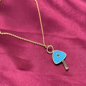 Mushroom <b>14K</b> <b>Gold</b> Lab Grown Diamond Pendant <b>Necklace</b> Charm Dainty <b>Gold</b> <b>Necklace</b> for Gift - Product Image 4