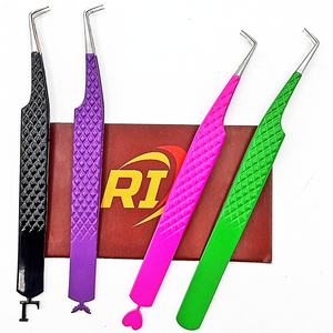 Pinzas de Fibra de Acero Inoxidable Personalizadas de Marca Privada para Extensión de Pestañas, Diseños Ecológicos CNC, Manicura de Pestañas Sostenible - Product Image 1