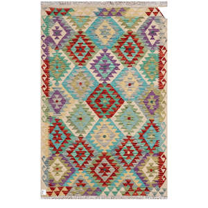 พรมอิมาโกะ ไมมานา อัฟกานิสถาน พรมคิลิม 156 x 100 ซม. ผ้าปูผนัง - Product Image 1