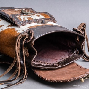 Mochila de cuero de vaca auténtica de estilo bohemio de lujo Unisex, bolsa de viaje informal de muy buen gusto, cierre de cuerda, portátil de uso diario para mujer - Product Image 5