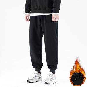 Pantalon de survêtement décontracté en tricot à cordon de serrage pour homme, drapé ample, couleur unie, polaire pour garder au chaud, pantalon de survêtement Harem pour homme, pantalon décontracté - Product Image 3