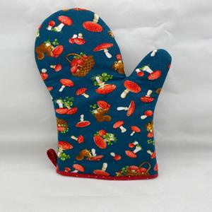 Mushroom Floral Print Pretty Oven Mitt 100% algodón Marca Premium Cocina Cocinar Hornear Sostenible Reutilizable Nuevo diseño de tendencia - Product Image 1