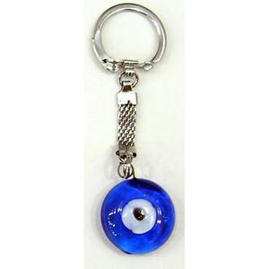 Porte-clés rond en verre Evil Eyes 9X3 CM Design unique Evil Eye pour le style et la protection - Product Image 1