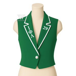 เสื้อกั๊กทางการปักลายสไตล์กรีก iota phi Lambda เสื้อแบบทางการสำหรับใส่ทำงานแบบหรูหรา - Product Image 1