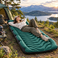 Matelas de couchage gonflable en nylon TPU 40D avec pompe à pied intégrée, imperméable, portable, rectangulaire, pour le camping et la plage