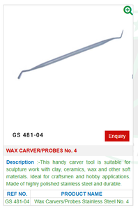 Acier n ° 4 GS 481-4 Cire Carver/Sondes Bijoux Outils pour Sculpture Bijoux - Product Image 2