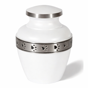 Urne funéraire moderne bleue pour chat avec motif félin gravé pour les cendres d'un animal de compagnie bien-aimé - Product Image 5