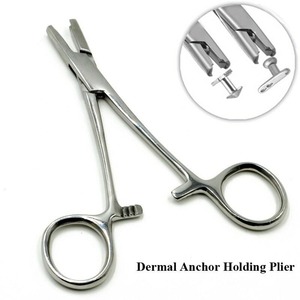 Outils de perçage corporel Pince à ancre cutanée à polissage miroir avec inserts dermiques Source manuelle certifiée chirurgicale CE - Product Image 4
