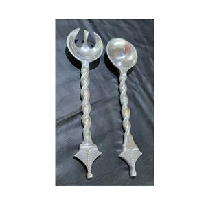 Juego de servidor de ensaladas de acero moderno, vajilla de latón de primera calidad, para ensalada, con uso hecho a mano, muestra gratis, 2 unidades - Product Image 1