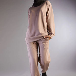 Sweatshirt à capuche pour femme en coton bambou fibre éponge imprimé cristal vêtements islamiques modestes vêtements d'hiver taille personnalisée - Product Image 3