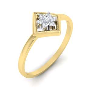 Anillo de Hombre Certificado de Oro Amarillo de 18K con Diamantes de Corte Esmeralda Radiante de 0.07ct, Calidad de Diamante IJ-SI, Diseño Cubano, para Promesas - Product Image 1