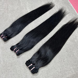 Venta al por mayor Arrow Exim - Paquete de 3 mechones de cabello indio virgen Remy liso de grado 12A, con doble trama a máquina y sin enredos para tejido capilar - Product Image 3